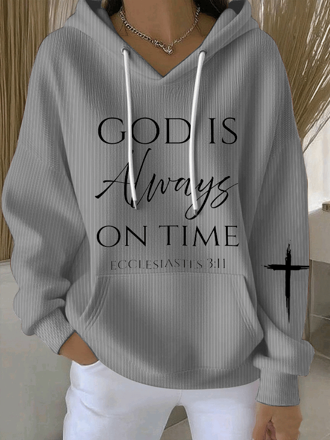 Women's God Is Always On Time Print Sweatshirt