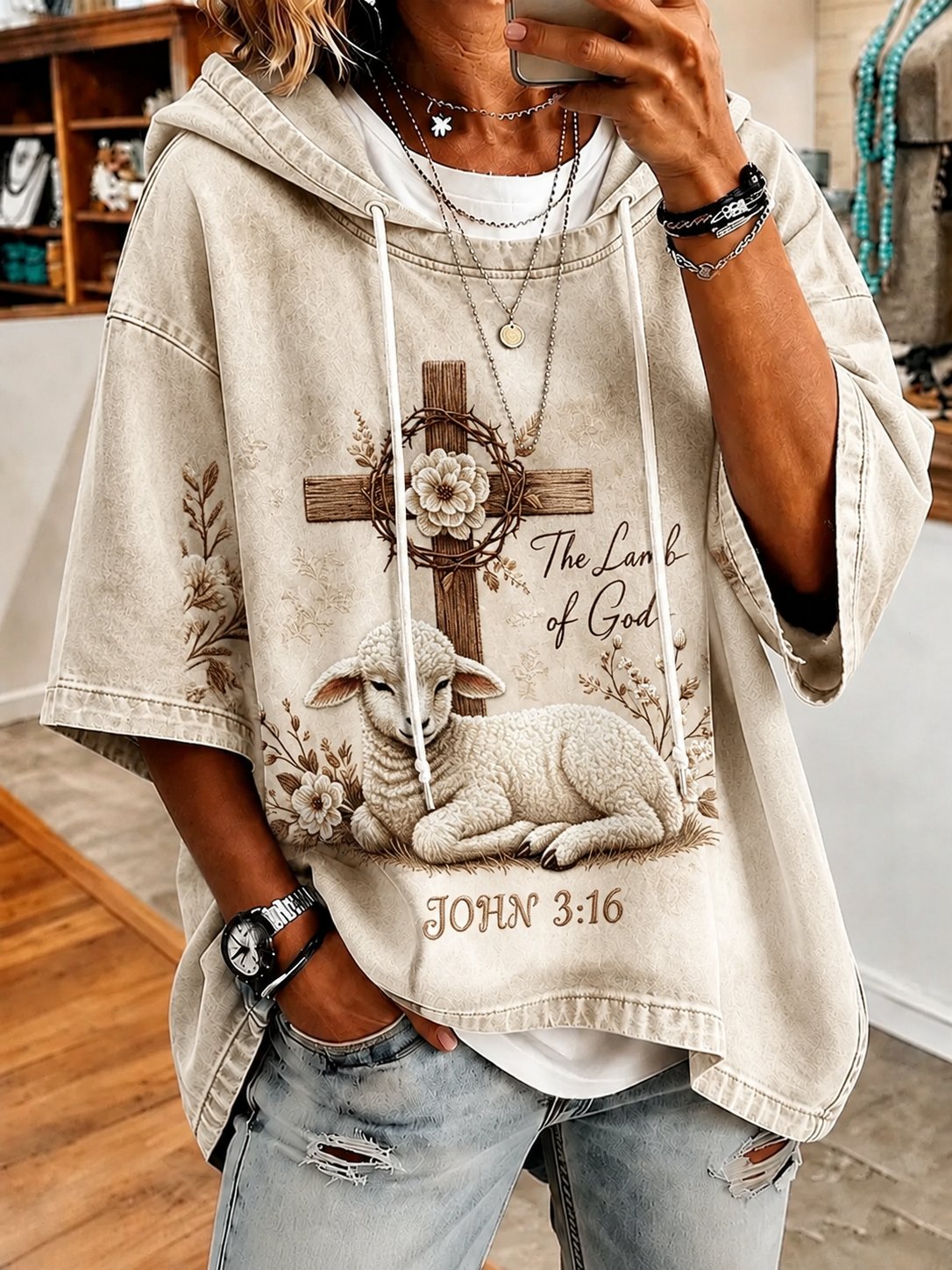 Women's "Faith" Print Casual Top