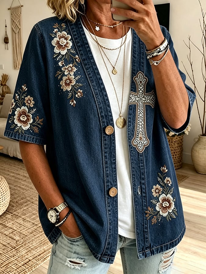 Women's Faith Print Cardigan