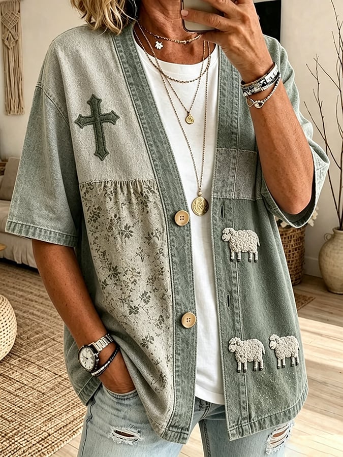 Women's Faith Print Cardigan