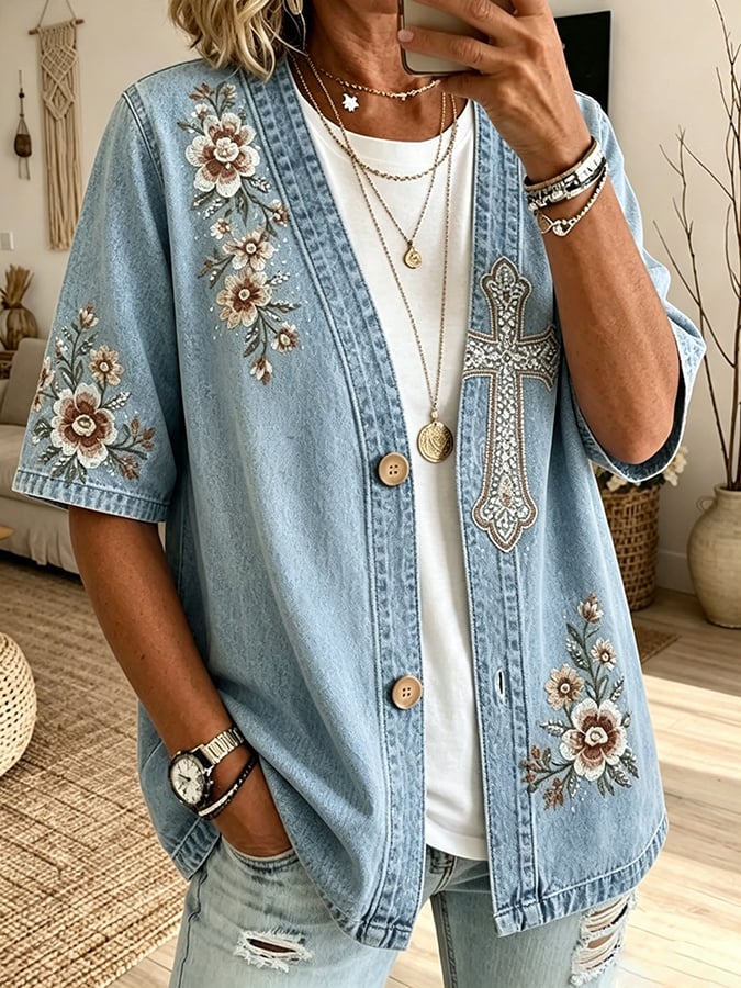 Women's Faith Print Cardigan