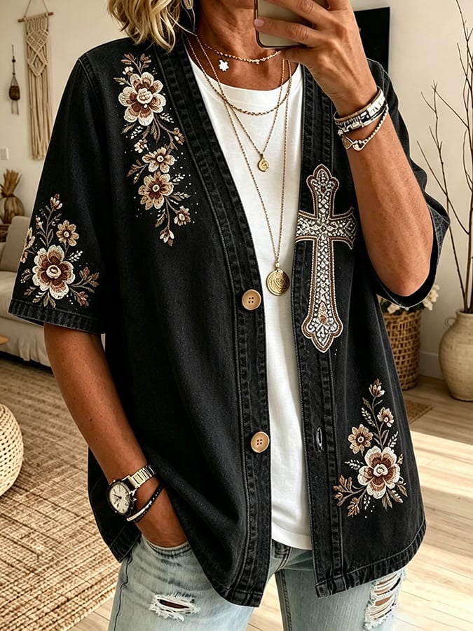 Women's Faith Print Cardigan