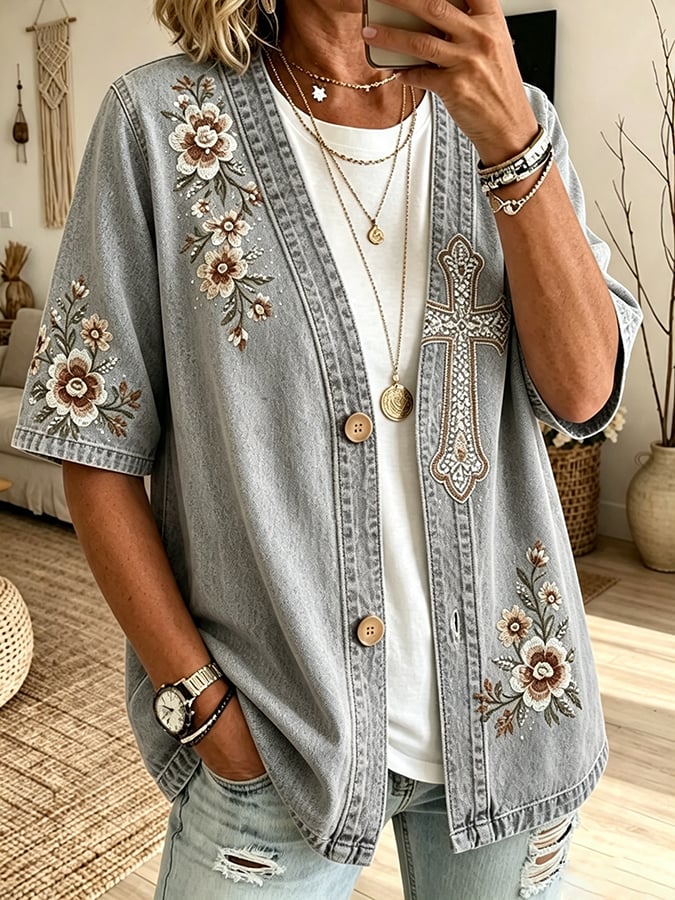 Women's Faith Print Cardigan