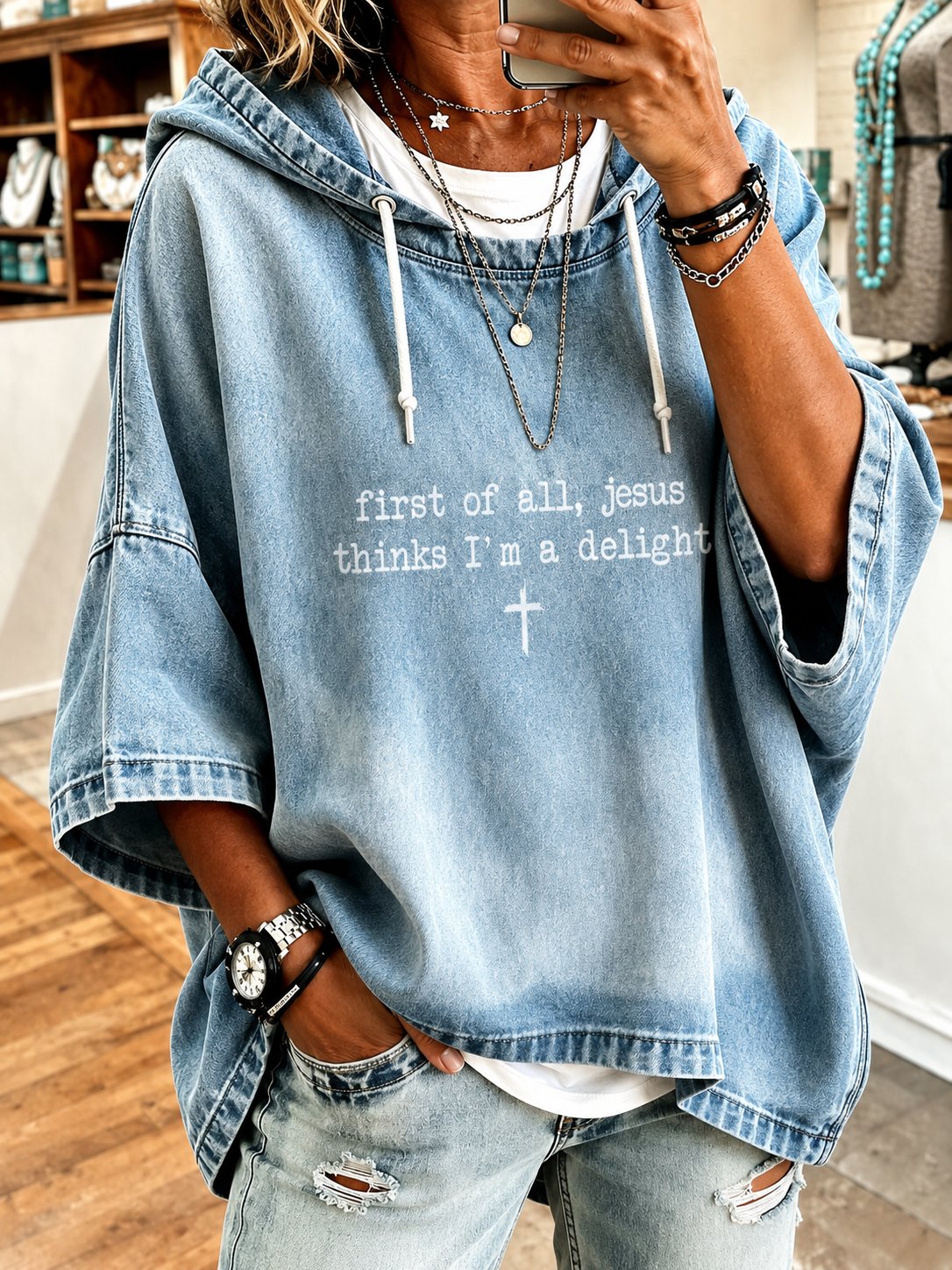 Women's "Faith" Print Casual Top