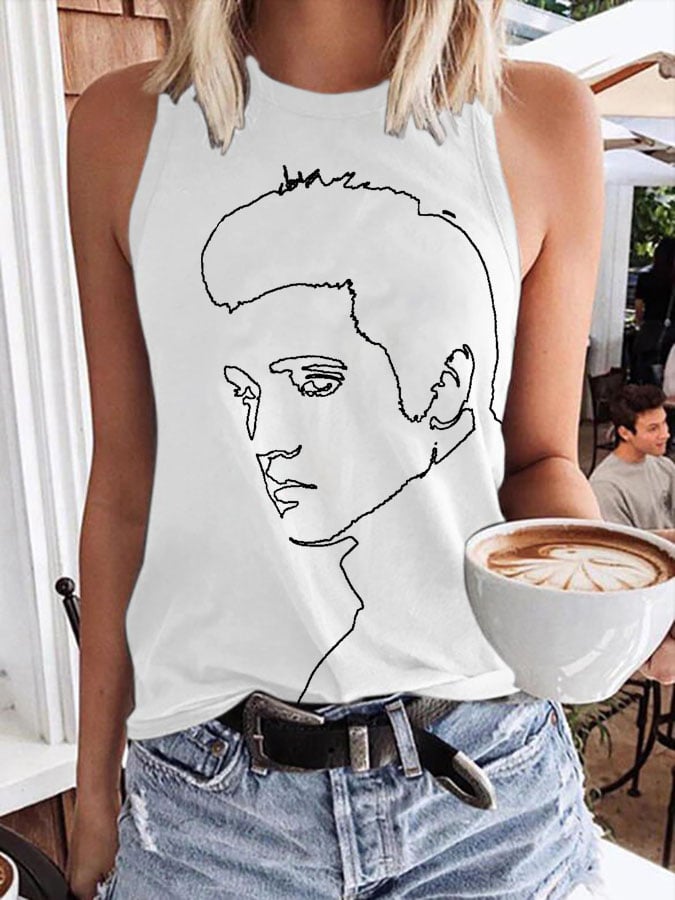 Women's Fashion Music Print Tank Top