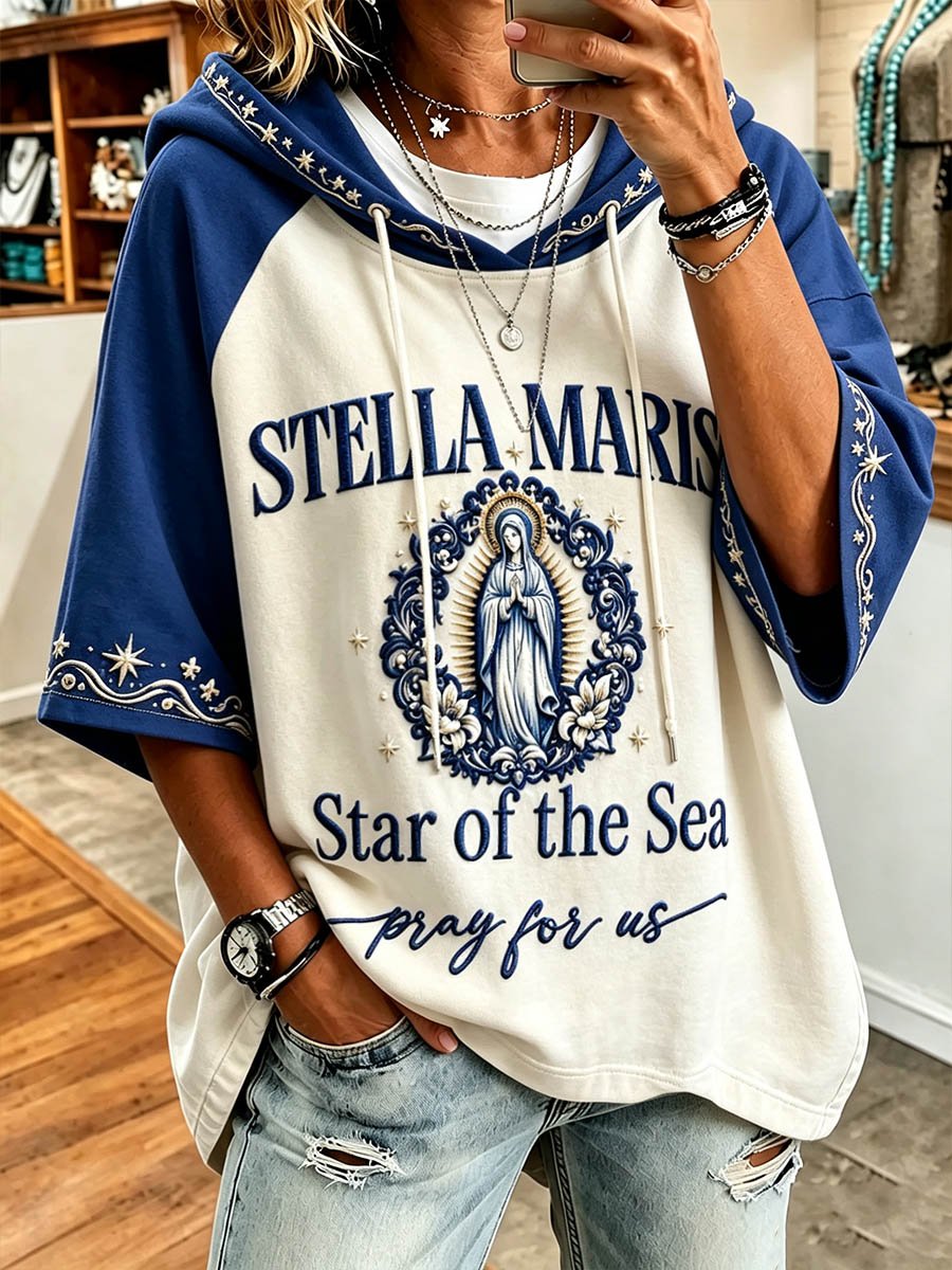 Women's Faith Lover Stella Maris Virgin Mary Printed T-shirt