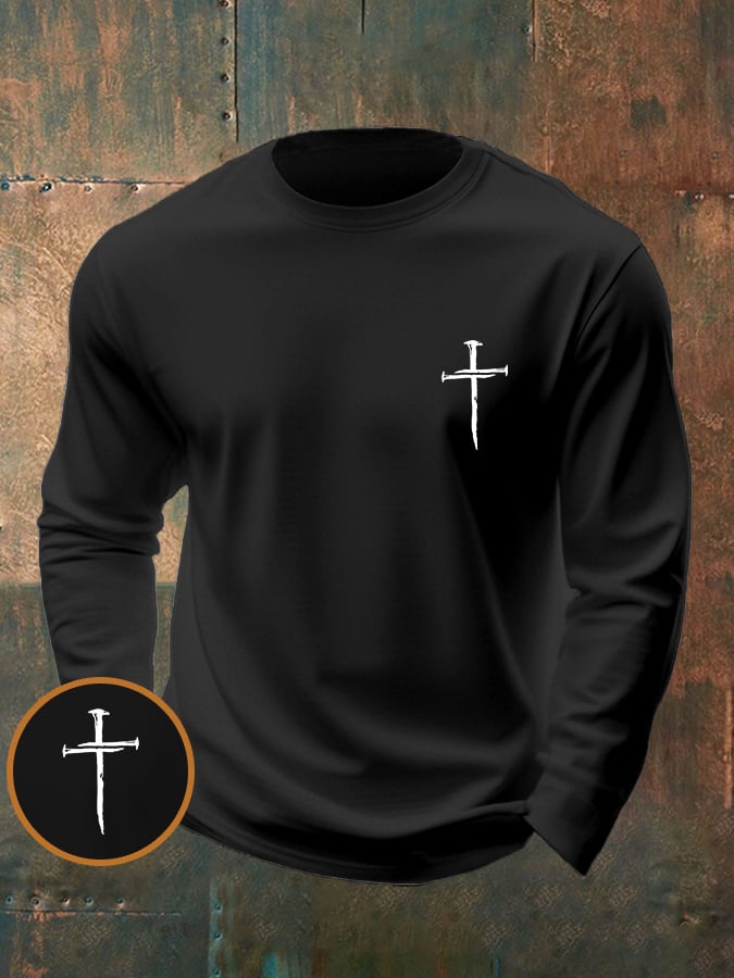 Men's Casual Faith Long-Sleeved T-Shirt