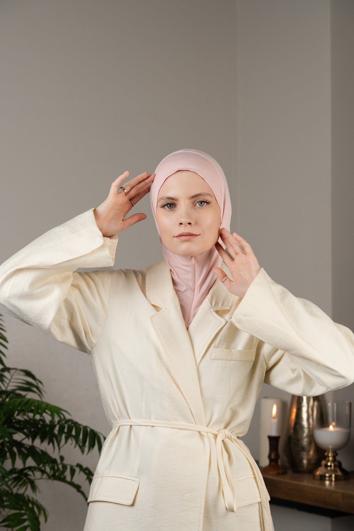 Zip hijab - lightrose