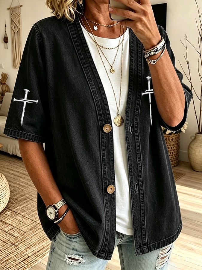 Women's Faith Print Cardigan