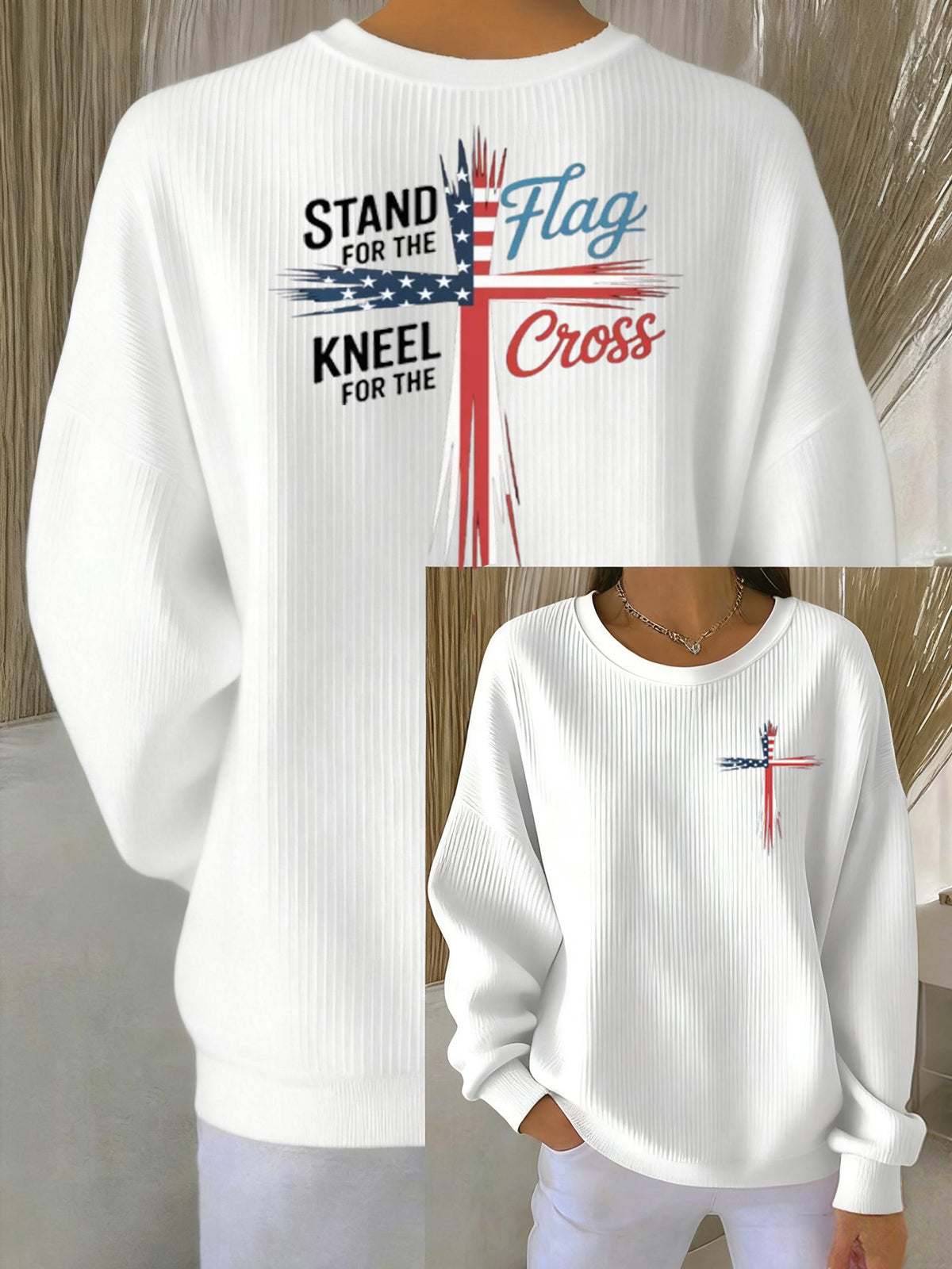Women's faith Print Casual Hooded Sweatshirt