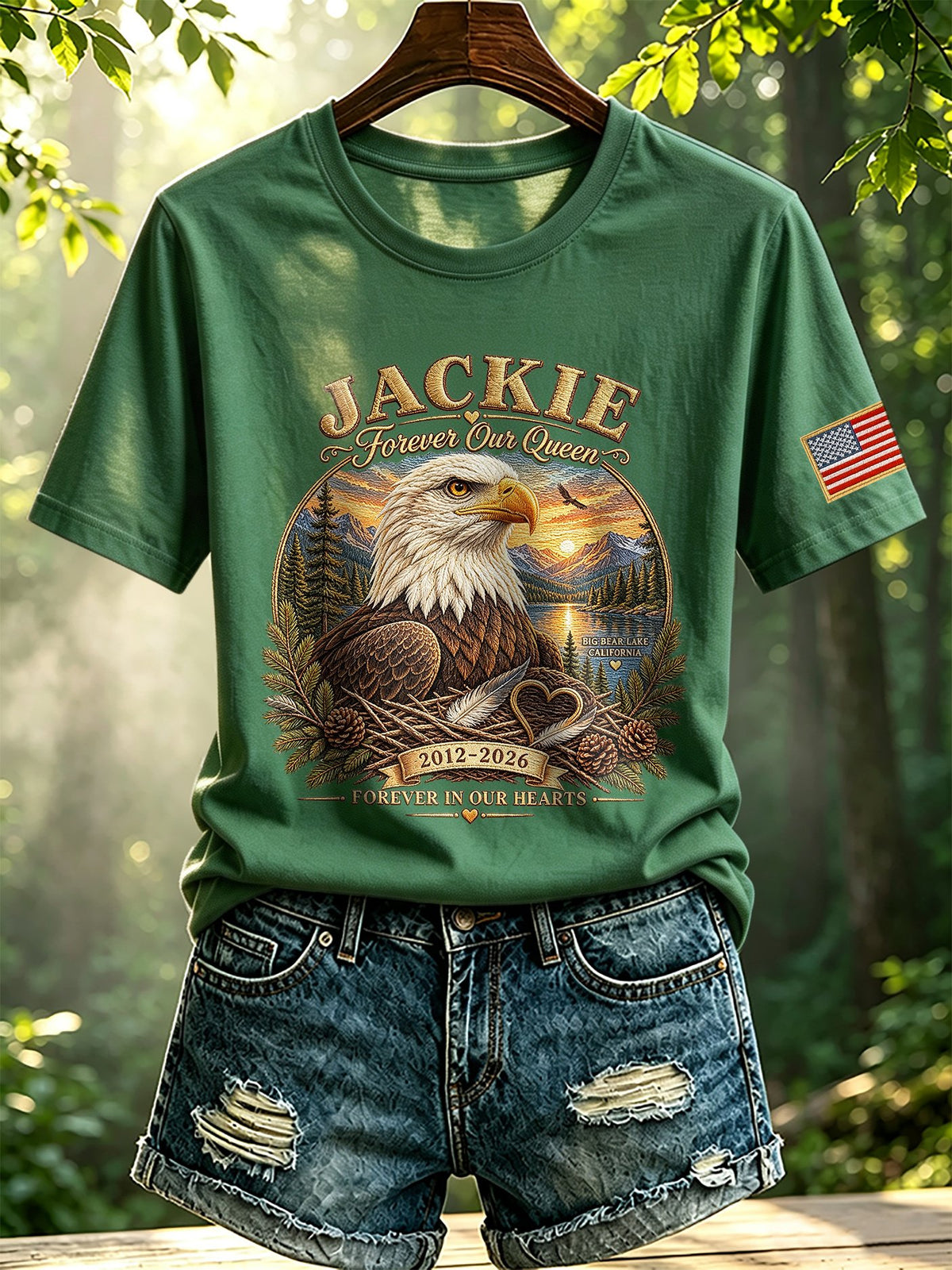 Retro Jackie Forever Our Queen 2012-2026 Forever In Our Hearts Print T-Shirt