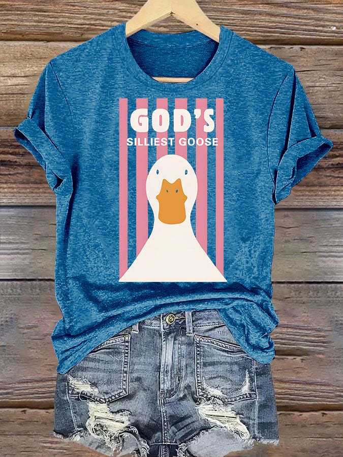 Women's God's Silliest Goose Christian Kid T-Shirt