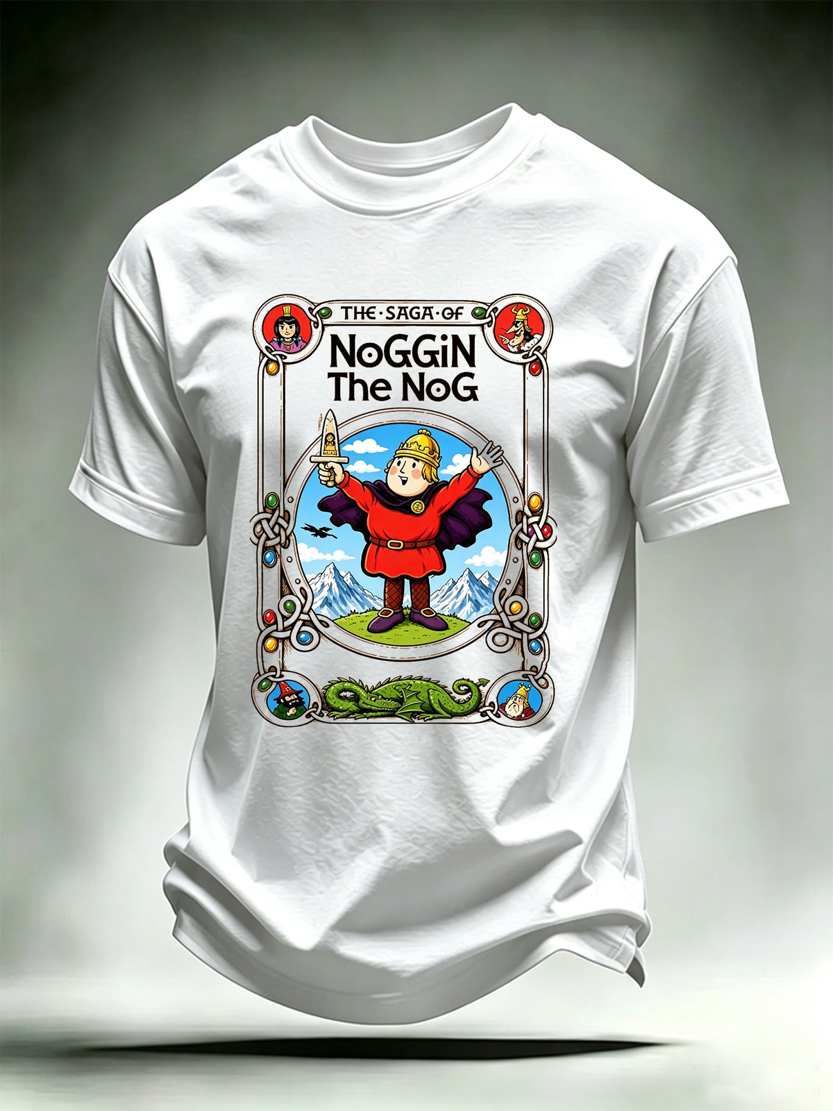 Men's Casual Printed Crew-Neck T-Shirt