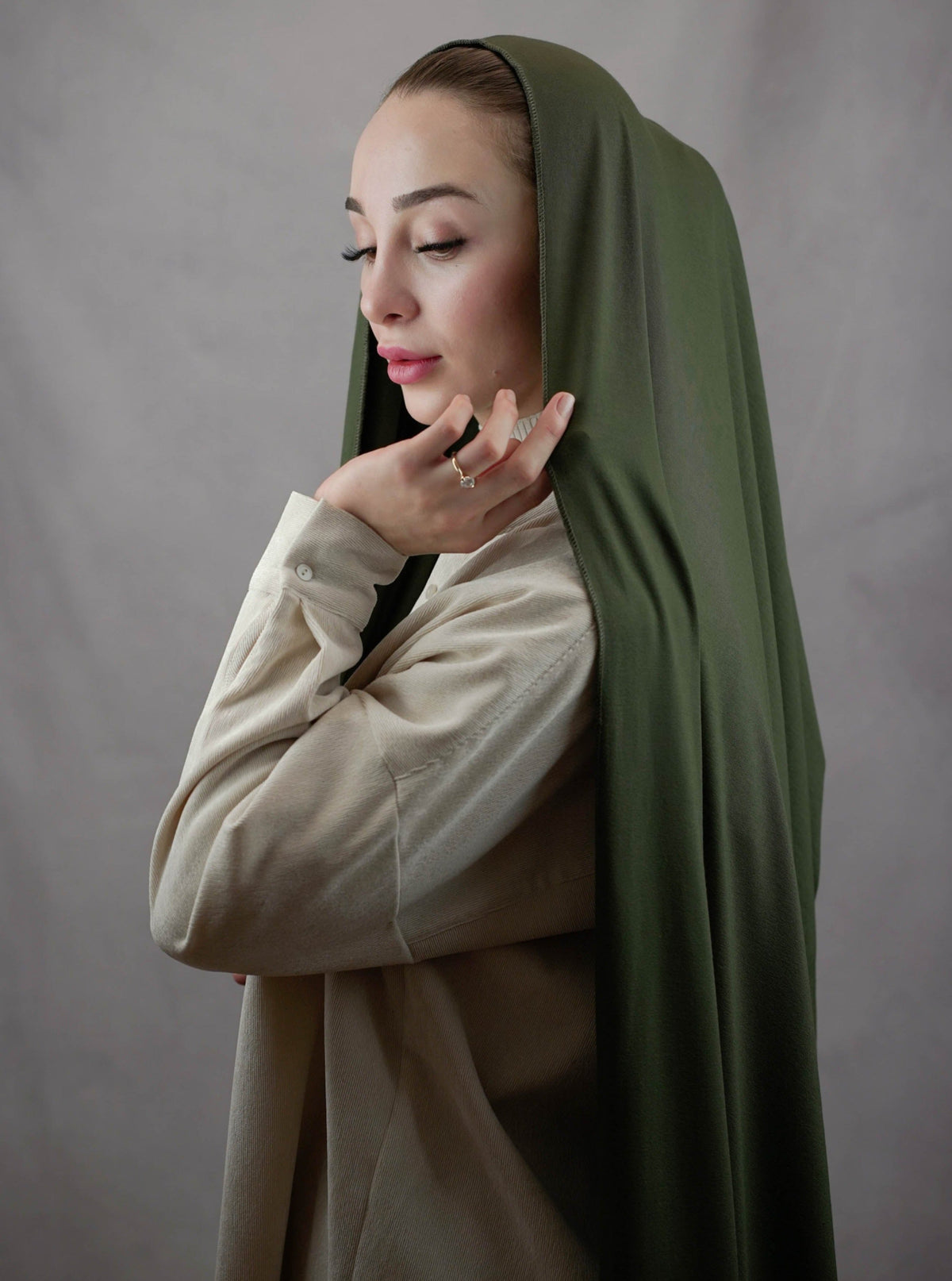 Ultra-soft Jersey Hijab - army green