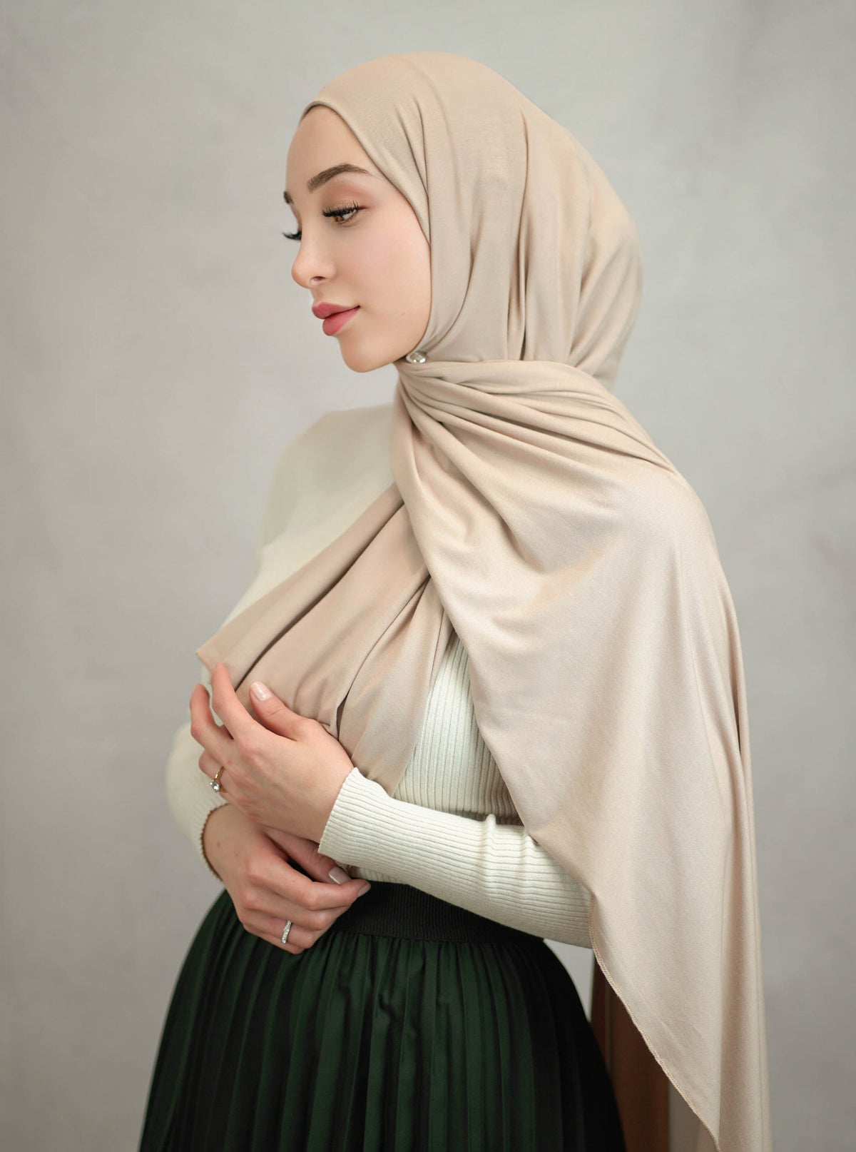 Ultra-soft Jersey Hijab - lightrose-beige