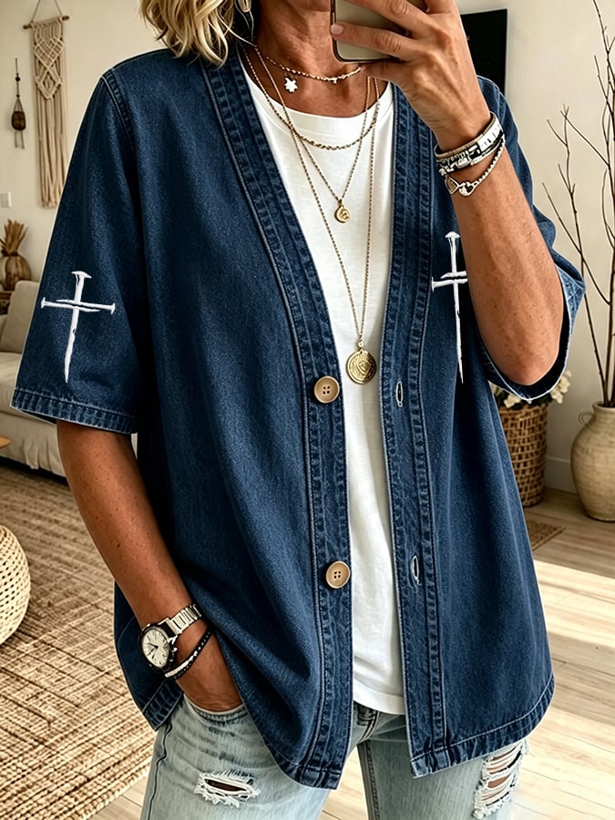 Women's Faith Print Cardigan