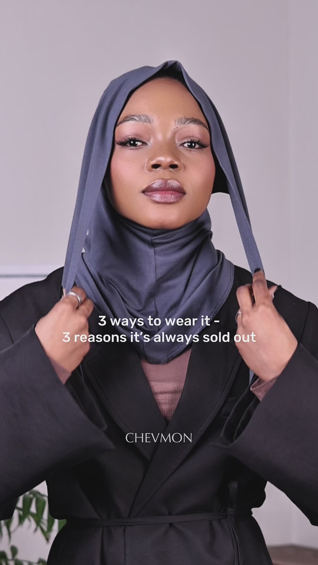 3in1 practical hijab - cobalt blue
