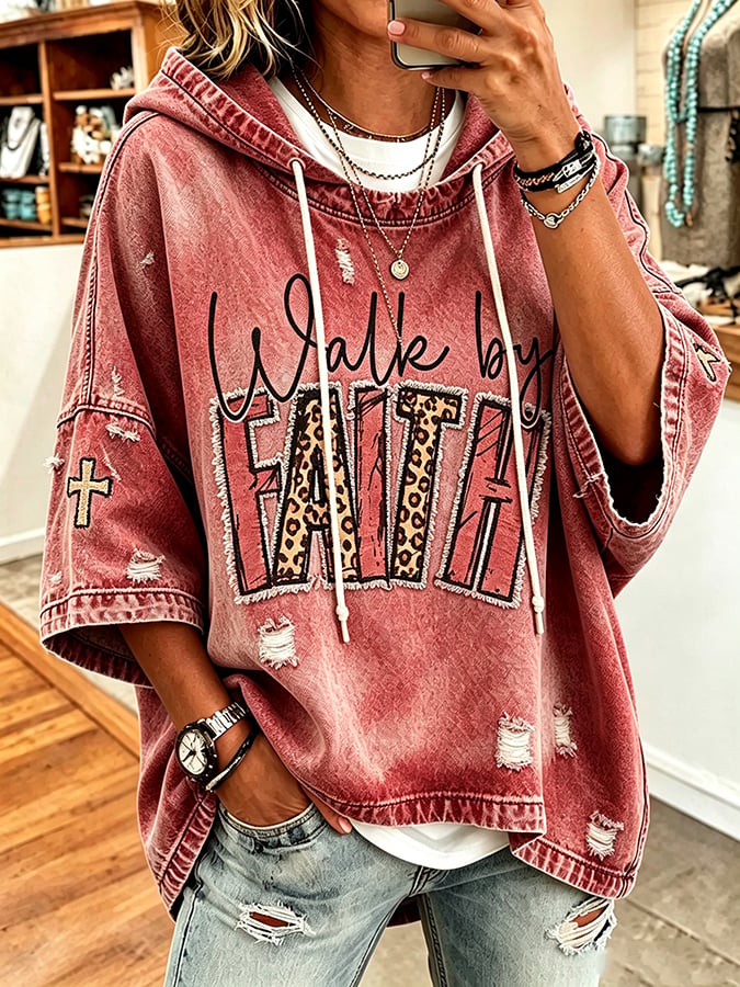 Women's  Faith Over Fear Printing  Top