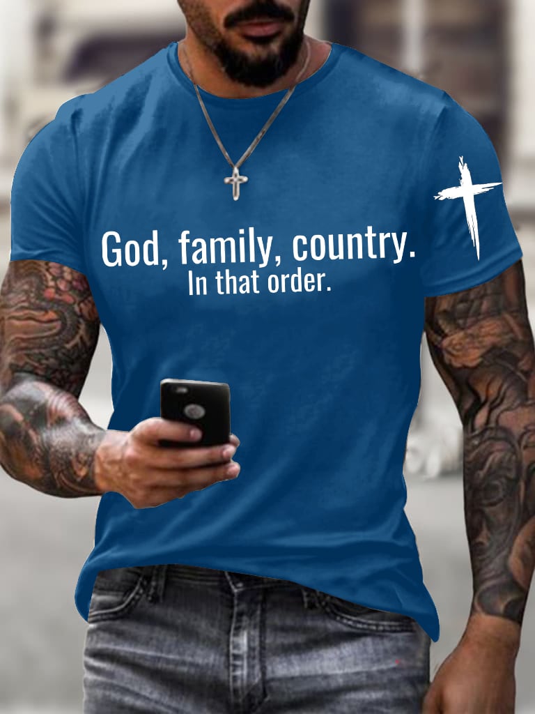 God Family  Country  In that order Men's T-shirts