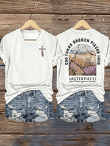 Women's  God Turns Broken Pieces Into Masterpieces Christian Tops Comfort Colors T-Shirt