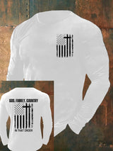 Men's God Family Country In That Order Printed Round Neck T-Shirt