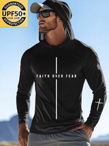 Men's Faith Outdoor Sun Protection Breathable Cool Hooded Sun Protection Long Sleeve Top