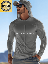 Men's Faith Outdoor Sun Protection Breathable Cool Hooded Sun Protection Long Sleeve Top