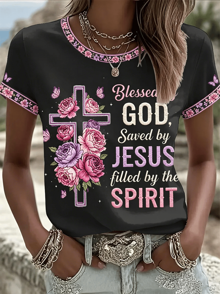 Women's Retro Faith Print T-Shirt