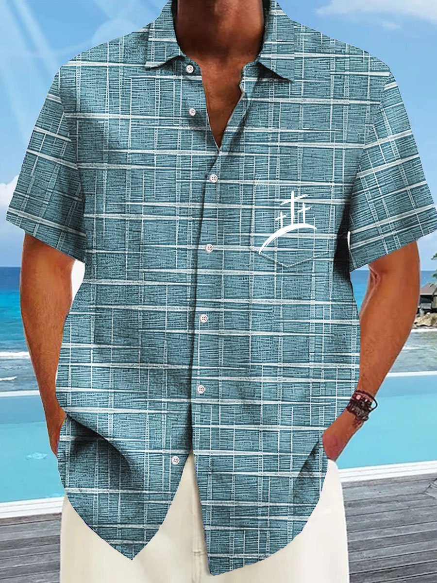 Men's Faith Cross Printed Casual Shirt