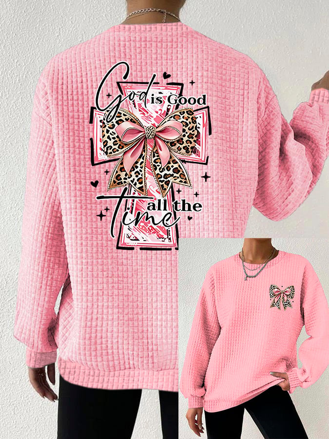 Women's God Is Good All The Time Print Casual Sweatshirt