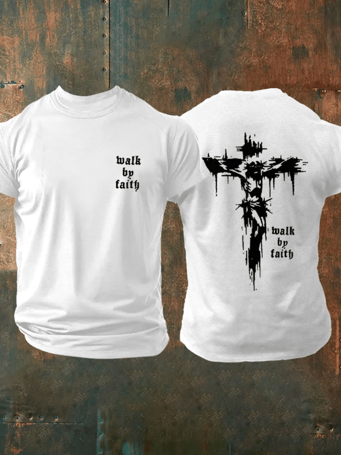Men's Walk By Faith Printed  Shirt