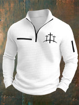 Men's Casual Retro Checkered Jacquard Contrast Color Sweatshirt