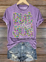 Women's  bnt god Print Round Neck T-shirt
