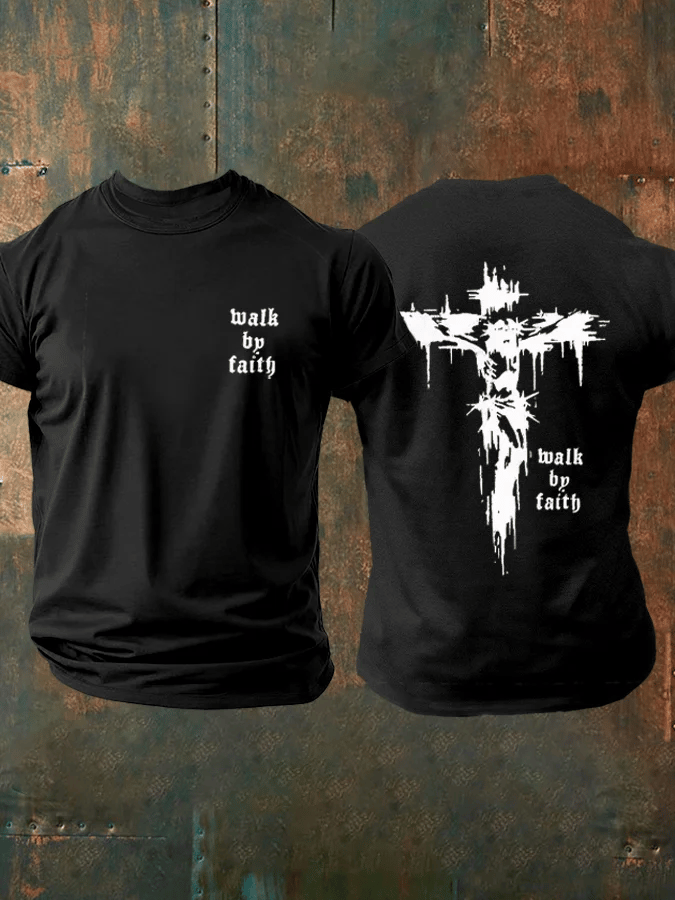 Men's Walk By Faith Printed  Shirt