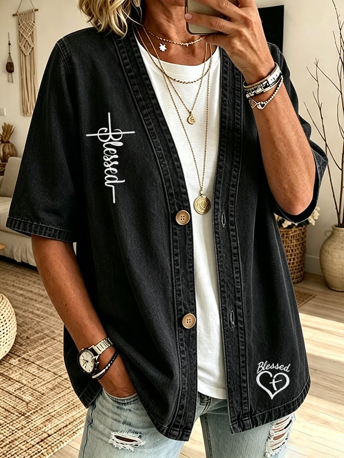 Women's Faith  Print Cardigan