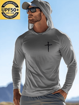 Men's Faith Outdoor Sun Protection Breathable Cool Hooded Sun Protection Long Sleeve Top
