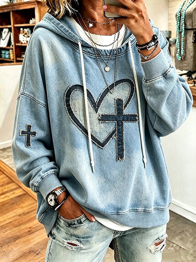 Women's  Faith  Pattern Hoodie