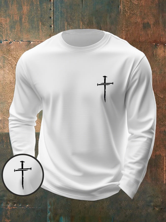 Men's Casual Faith Long-Sleeved T-Shirt