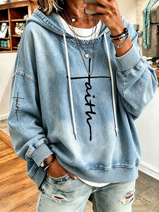 Women's  Faith Over Fear Printing  Top