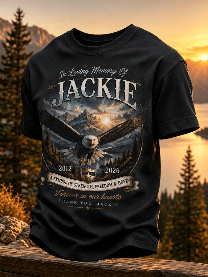 "Forever in my heart  Thank you, Jackie"  Print Men's Print T-Shirt