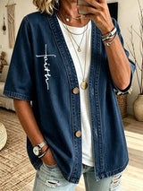 Women's Faith  Print Cardigan