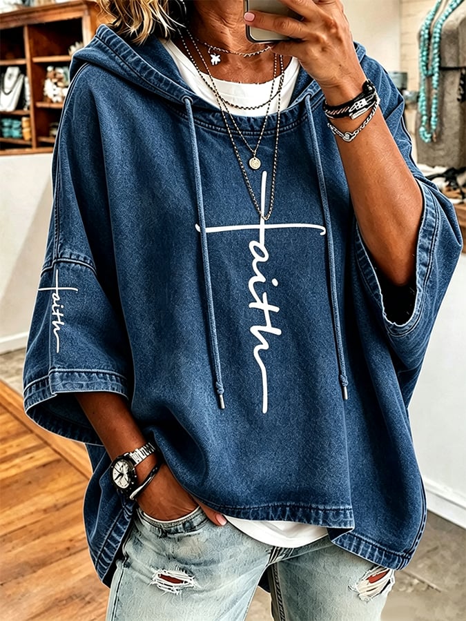 Women's  Faith Over Fear Printing  Top