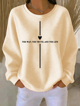 Women's Casual Three Truths Cross Waffle Sweatshirt