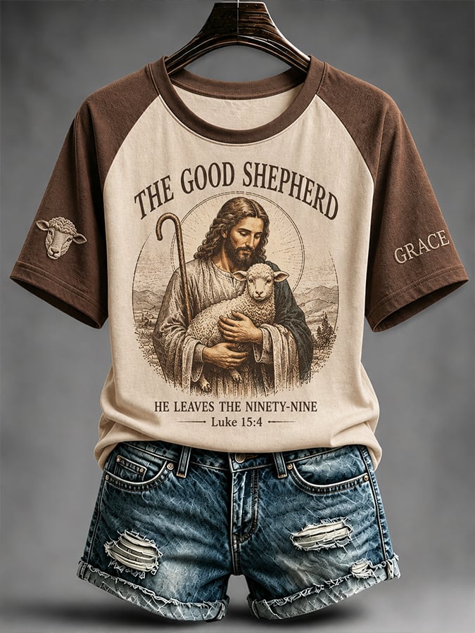 Women'S Casual Short-Sleeve T-Shirt With "Faith" Print