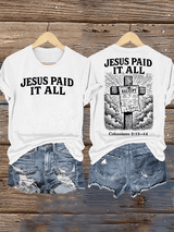 Women's  Jesus Paid It All Christian T-Shirt