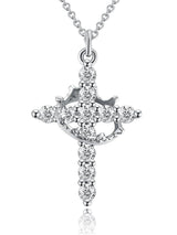 Rotatable Crown Cross Necklace
