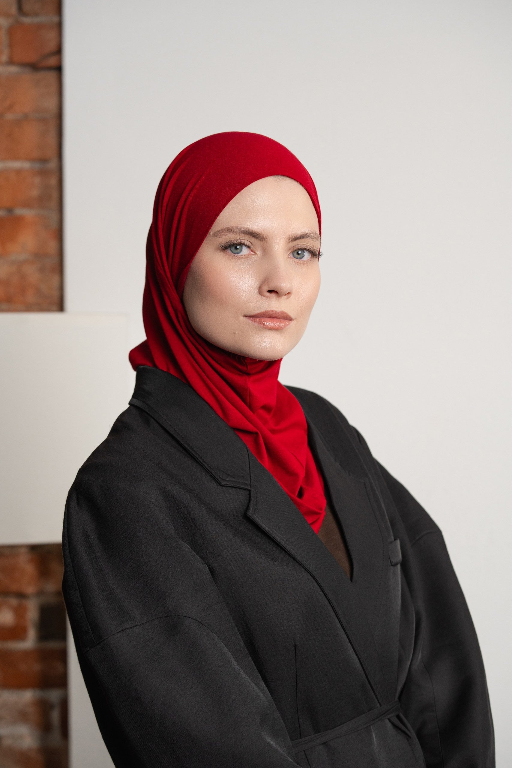 3in1 practical hijab - red