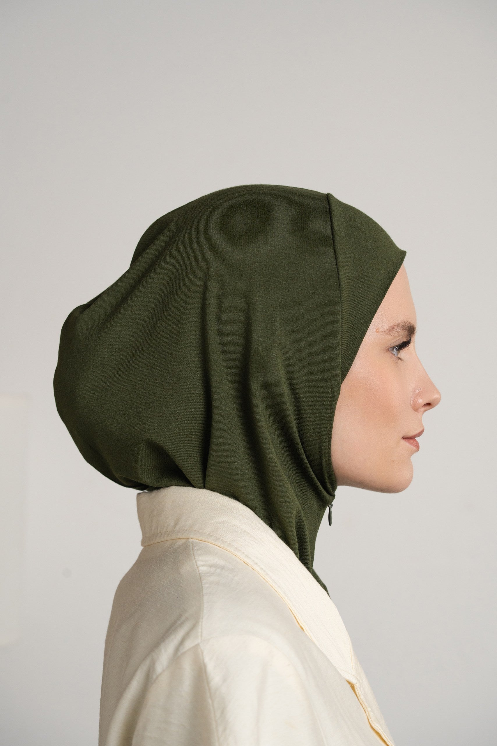 Zip hijab - army green