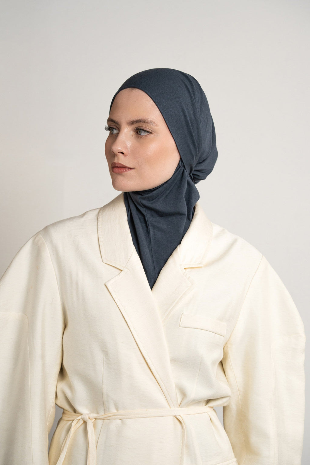 3in1 practical hijab - bluegrey