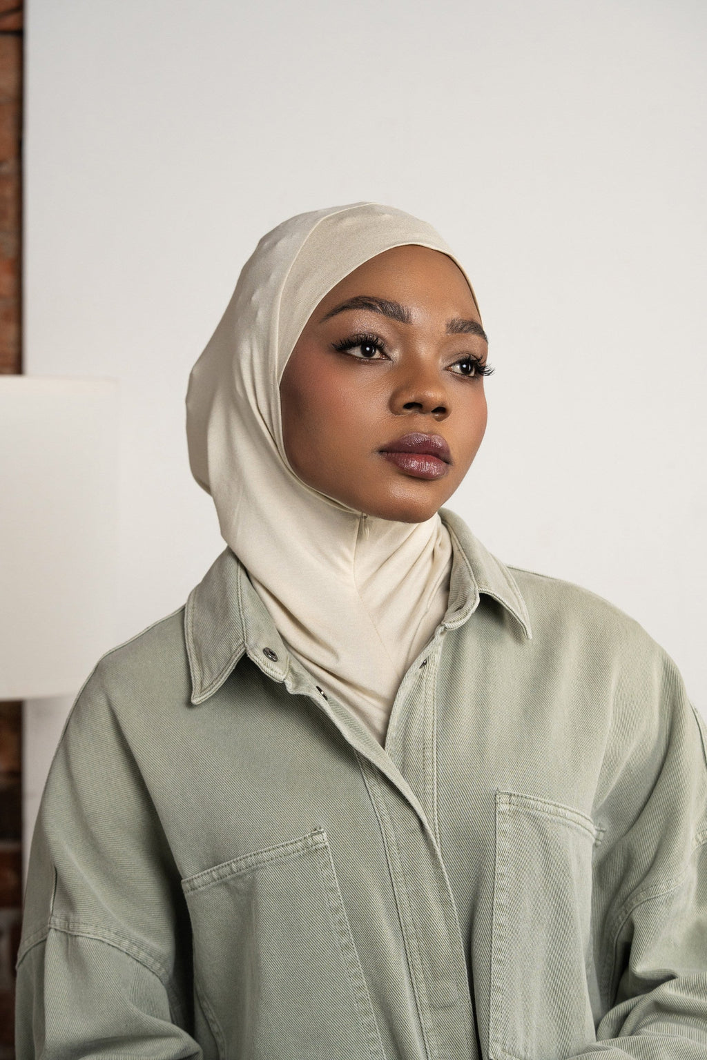 Zip hijab - creme